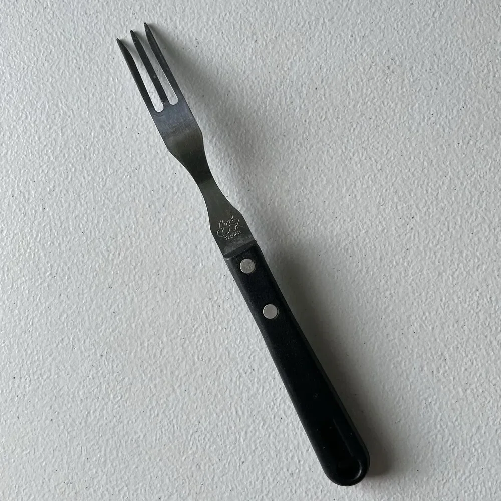 Good Cook Taiwan 3 Tine Granny Fork Stainless Steel Black Handle Kitchen Utensil